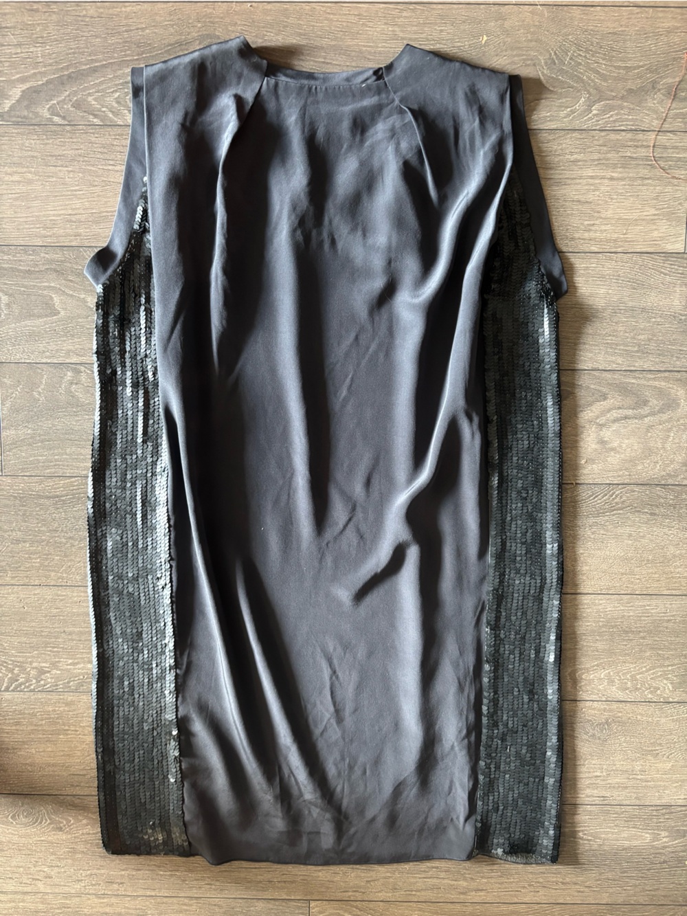 3.1 Phillip Lim Dress Sequin Panel Silk Sz M Gunmetal Grey Cocktail - Picture 8 of 8